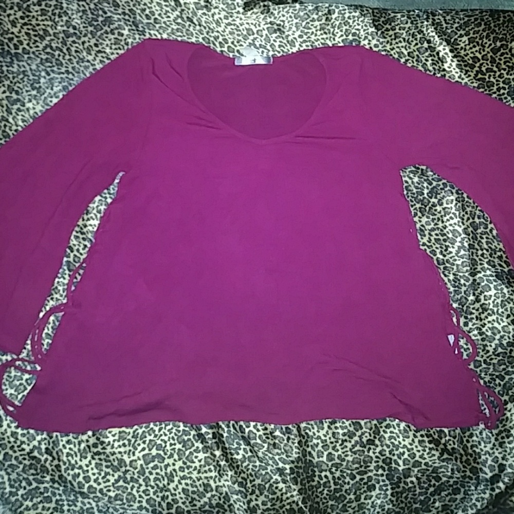 A burgundy shirt